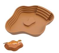 Reptile Water Dish, Reptile Water Bowl - Crawl Pet Food Plate | Tortue Bain Tortue Waterbows Plaque de trempage avec échelle pour Accessoires d'habitat de Reptile