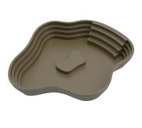 Reptile Water Dish, Tortoise Bath Pool, Habitat Accessories Enclosure Lizard Drinking Bowl Amphibian Tray Bearded Dragon Ramp for Hydration, 9.65x8.58x1.57 inches