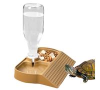 Reptile Water Dispenser, Automatic Reptile Feeder Bowl, Large Capacity Waterer and Serves as Both Food and Dish for Lizards, Turtles, Bearded Dragons, 7.28x5.63x7.87 inches