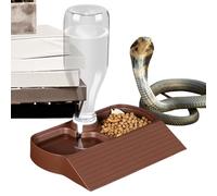 Reptile Water Distributeur - Distributeur automatique Reptile Water Dish | Tortoises Distributeur with Bottle | Large Capacity Feeding Accessories | Spillproof Water Dish For Tortoises Lizards And