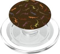 Reptiles Colorés Amoureux Gecko Coloré Marron Motif Femmes PopSockets PopGrip pour MagSafe