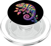 Reptiles de Fleurs Sauvages caméléon coloré pour Amoureux des lézards PopSockets PopGrip pour MagSafe