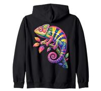 Reptiles de Fleurs Sauvages caméléon coloré pour Amoureux des lézards Sweat à Capuche