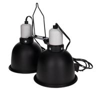 Reptiles Planet - Twindome 14 - Double Support d'Ampoule - Ø14 cm - H 16 cm, Noir