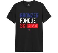 Republic Of California Bronzer Fondue Ski imprimée T-Shirt Homme Tee-Shirt Mode Casual Été Confortable à Manches Courtes et col Rond en Respirant Coton,Noir_Taille Large