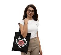 Republic of California Cotton Division Officiel Characters Printed 100% coton |Réutilisable | Longue poignée | Voyages et achats |Sac fourre-tout 38 * 40 CM, Blah_Black_1, Taille unique