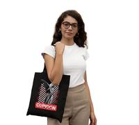 Republic of California Cotton Division Officiel Cupidon M’a Ghosté imprimé 100% coton |Réutilisable | Longue poignée | Voyages et achats |Sac fourre-tout 38 * 40 CM, Cupidon_Black_1, Taille unique