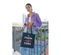 Republic of California Cotton Division Officiel En Chien Mais Fière imprimé 100% coton |Réutilisable | Longue poignée | Voyages et achats |Sac fourre-tout 38 * 40 CM, Chein_Dark Navy_1, Taille unique