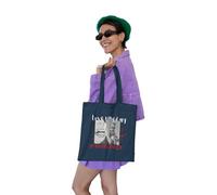 Republic of California Cotton Division Officiel Love Killed My Friend imprimé 100% coton |Réutilisable | Longue poignée | Voyages et achats |Sac fourre-tout 38 * 40 CM, Love_Navy_1, Taille unique