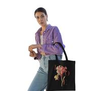 Republic of California Cotton Division Officiel Love Rose Vintage Design imprimé 100% coton |Réutilisable | Longue poignée | Voyages et achats |Sac fourre-tout 38 * 40 CM, Rose_Black_1, Taille unique