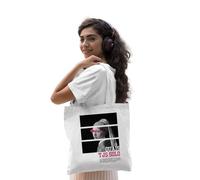 Republic of California Cotton Division Officiel Ouais, Tjs Solo imprimé 100% coton |Réutilisable | Longue poignée | Voyages et achats |Sac fourre-tout 38 * 40 CM, Ouais_White_1, Taille unique