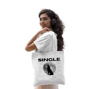 Republic of California Cotton Division Officiel Single Wolf imprimé 100% coton |Réutilisable | Longue poignée | Voyages et achats |Sac fourre-tout 38 * 40 CM, Wolf_White_1, Taille unique
