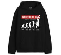 Republic Of California Evolution of Rugby imprimé Hooded Sweatshirt Homme -Coupe Standard Winter Wear avec Capuche à Cordon de Serrage et Poche Kangourou,Evolution of Rugby_Noir,Taille XXL