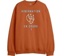 Republic Of California "Hibernation en Cours UXREPCZSW013 Sweat Unisexe, Orange, Taille XL