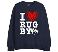 Republic Of California I Love Rugby imprimé Hooded Sweatshirt Homme -Coupe Standard Winter Wear avec Capuche à Cordon de Serrage et Poche Kangourou,I Love Rugby_Navy,Taille M