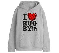 Republic Of California « I Love Rugby » UXREPCZSW027 Sweatshirt Homme, Gris Melange, Taille S