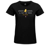 Republic Of California « Il Fait Un Froid de Canard » WOREPCZTS053 T-Shirt Femme, Noir, Taille M