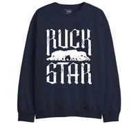 Republic Of California Ruck Star imprimé Sweatshirt Homme Coupe Standard Polaire col Rond Ultra-légère Winter Wear,Navy,Taille XXL