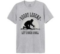 Republic of California Rugby Legend imprimée T-Shirt Homme Tee-Shirt Mode Casual Été Confortable à Manches Courtes et col Rond en Respirant Coton,Gris Melange_Taille 3X-Large