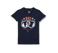 Republic Of California Ski Sports d'hiver imprimée T-Shirt Homme Tee-Shirt Mode Casual Été Confortable à Manches Courtes et col Rond en Respirant Coton,Navy_Taille XX-Large
