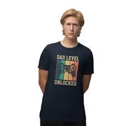 REPUBLIC OF CALIFORNIA T-Shirt Homme, REF : MEREPCZTS032 «Dad Level Unlocked Gamer», Couleur : Navy Taille : XXL