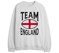 Republic Of California « Team England » UXREPCZSW047 Sweatshirt Homme, Blanc, Taille XL