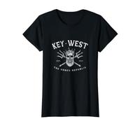 République de conques de Poséidon Vintage de Key West en Floride T-Shirt Graphique avec Valeur, Femme, Noir, XL
