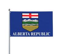 République de l'Alberta Établie en 2025 Drapeau « On a fini » Alberta d'abord 01 Bannière 3x5 Drapeaux d'extérieur pour jardin