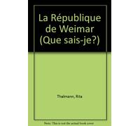 Republique de weimar (la)