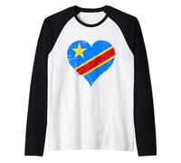 République Démocratique Congo RDC Fierté Drapeau Fiers Fans Manche Raglan