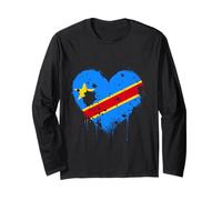 République démocratique du Congo Cœur Vintage Racines congolaises Manche Longue