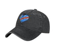 République démocratique du Congo Denim Casquette de Baseball DRC Kpop Rock Trucker Chapeau Respirant Unisexe-Teens Casual Design Snapback Cap,Cadeaux Homme