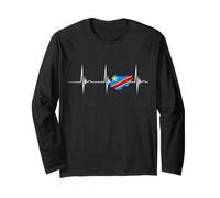 République démocratique du Congo Heartbeat EKG Pulse RDC Congo Manche Longue