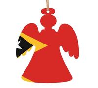 République démocratique du Timor-LesteOrnements de Noël en bois imprimés - Pièces en bois pré-percées non transformées, pendentifs d'arbre du Nouvel An