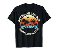 République Dominicaine Caraïbes Paradis Rétro Tropical Sunset T-Shirt