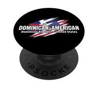 République Dominicaine États-Unis Drapeau Pride Heritage Fans PopSockets PopGrip Adhésif