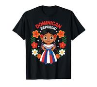 République Dominicaine Fille Traditionnelle Robe Fleurs T-Shirt