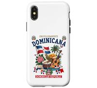 République Dominicaine Idée Femme et Drapeau dominicain hispanique Coque pour iPhone X/XS