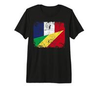Republique du Congo France Drapeau DE L'AMITIÉ | Congo T-Shirt Haut de Gamme
