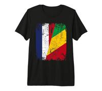 Republique du Congo France Drapeau DE L'AMITIÉ | Congo T-Shirt Haut de Gamme
