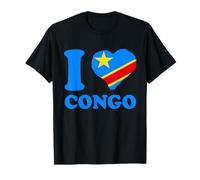 République du Congo I Love Congo Heart Racines congolaises RDC T-Shirt