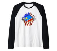 République du Congo USA Poitrine Amérique Racines congolaises RDC Manche Raglan