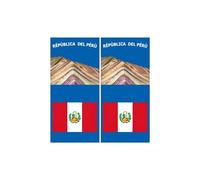 République du Pérou 9087 sticker autocollant plaque immatriculation auto - Couleur : droits - Angles : droits