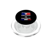 République Française Certificat de Pauvreté Chômage Dette PopSockets PopGrip pour MagSafe