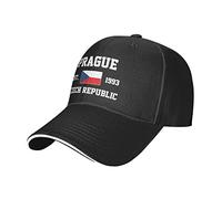 République tchèque Est.1993 Prague Casquette de baseball en maille Chapeau de course Chapeaux de voyage Chapeaux d'extérieur réglables Casquettes d'été Noir, #268, taille unique-M