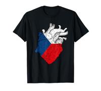 République tchèque Fierté tchèque Drapeau Cœur Racines tchèques T-Shirt