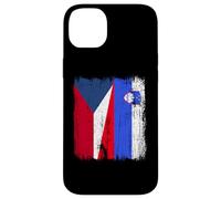 République tchèque Slovénie Demi Drapeau Tchèque Slovène Jersey Coque pour iPhone 14 Plus
