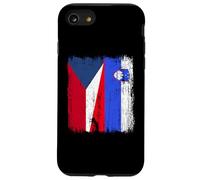 République tchèque Slovénie Demi Drapeau Tchèque Slovène Jersey Coque pour iPhone SE (2020) / 7 / 8