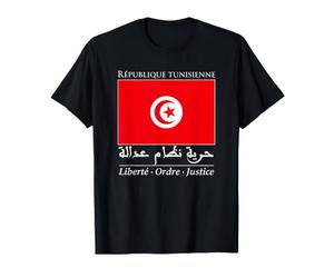 République Tunisienne Drapeau Tunisie Devise Nationale TN T-Shirt