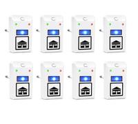 Répulseur électronique pour nuisibles, appareil à ultrasons intérieur contre souris, rats, insectes, cafards, moustiques, mouches, fourmis, araignées et mites, 25 kHz, Pack de 8
